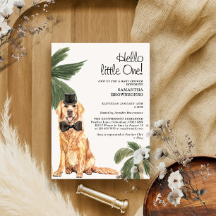 Tropische Palme Golden Retriever Hund Baby-Party Einladung