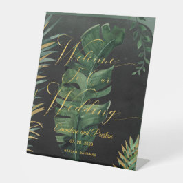 Tropische Palme Herzlich willkommen auf unserer Ho Sockelschild