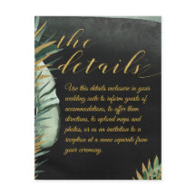 Tropische Palme Hochzeit der Details Umschließkart
