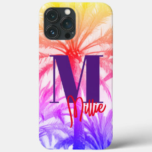 Tropische Palme im Retro-individuelle Name der 80e Case-Mate iPhone Hülle