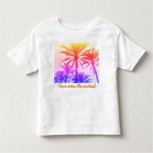 Tropische Palme im Retro-Neon der 80er Jahre Kleinkind T-shirt