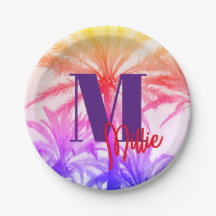 Tropische Palme im Retro-Neon der 80er Jahre