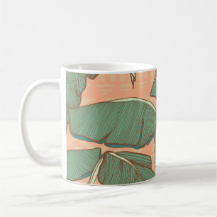 Tropische Palme: Nahtloser Blatt-Hintergrund Kaffeetasse