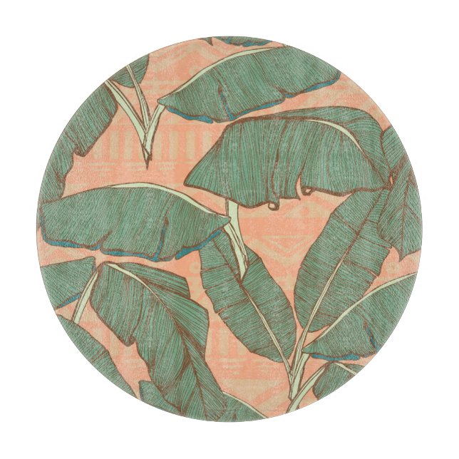 Tropische Palme: Nahtloser Hintergrund Schneidebrett (Vorderseite)