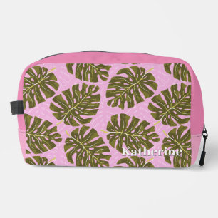 Tropische Palme Rosa Grün Waschbeutel