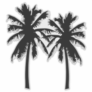 Tropische Palme-Silhouette Aufkleber