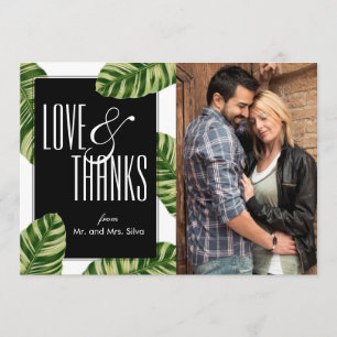 Tropische Palme-Strand-Hochzeit danken Ihnen zu Dankeskarte