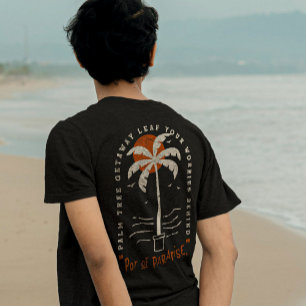 Tropische Palme Strand Stimmung Sommer Sonne Retro T-Shirt