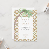 tropische Palme Tree Geometric Save the Date Einla