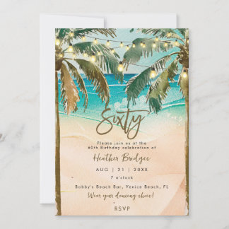 Tropische Palmen 60. Geburtstagsparty Einladung