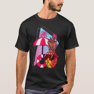 Tropische Palmen Ananas 80er Vaporwav T-Shirt
