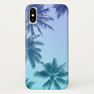 Tropische Palmen Aquamarine Gradient Trendy Case-Mate iPhone Hülle