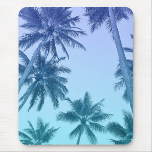 Tropische Palmen Aquamarine Gradient Trendy Mousepad