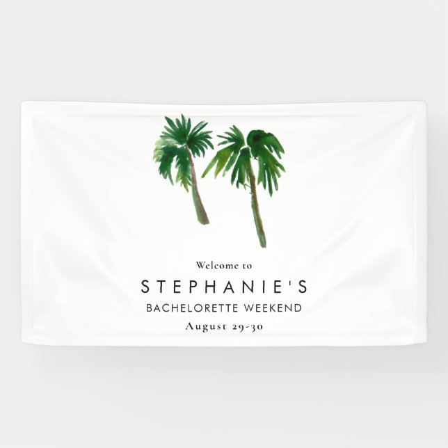 Tropische Palmen Bachelorette Banner (Horizontal)