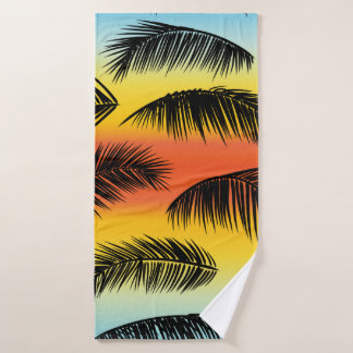 Tropische Palmen-Blätter Badehandtuch