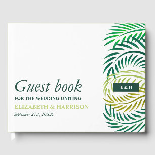 Tropische Palmen-Blätter, Hochzeiten am Strand Gästebuch