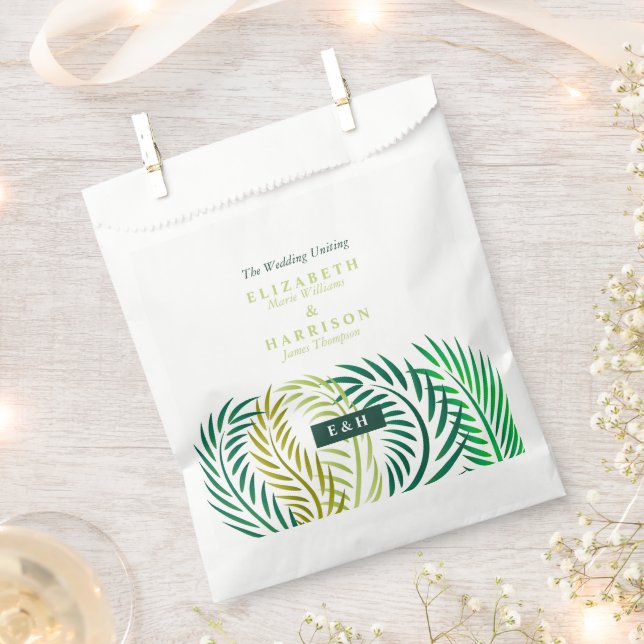 Tropische Palmen-Blätter, Hochzeiten am Strand Geschenktütchen (Ausgeschnitten)