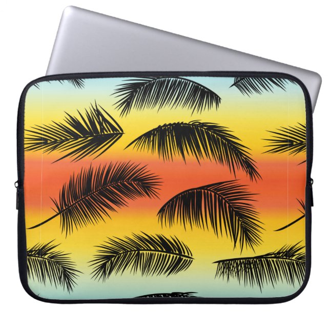Tropische Palmen-Blätter Laptopschutzhülle (Vorderseite)