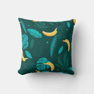 Tropische Palmen Blätter Nahtlose Muster. Bananens Kissen