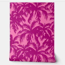 Tropische Palmen Blätter Rosa und Fuscia