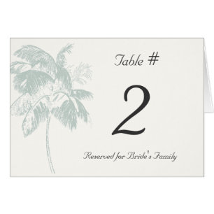 Tropische Palmen-Empfangs-Tischnummer