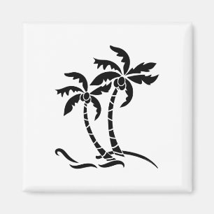 Tropische Palmen Grafik Strandurlaub Sommer Magnet