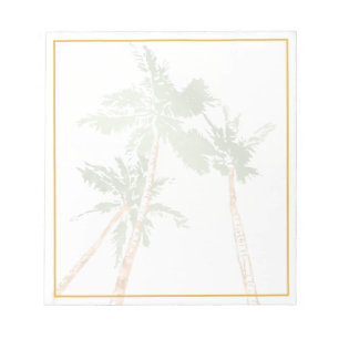 Tropische Palmen Hawaii Goldrand Notizblock