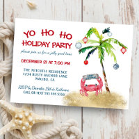 Tropische Palmen-Holiday-Party im nautischen Krebs