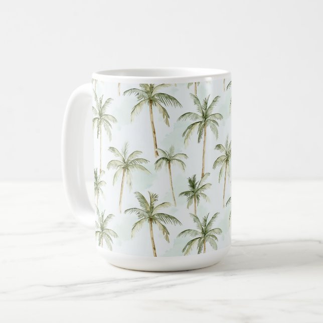 Tropische Palmen Kaffeetasse (Vorderseite Links)