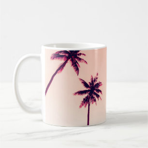 Tropische Palmen Kokospalmen am Sonnenuntergang Kaffeetasse