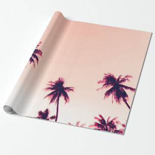 Tropische Palmen-Kokospalmen auf Sonnenuntergangsh Geschenkpapier