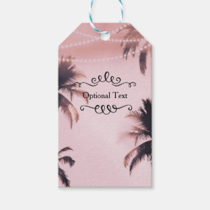 Tropische Palmen & Lichter Rosa Strand Strand Geschenkanhänger