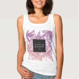 Tropische Palmen Lila/rosa Glitzer T-Shirt