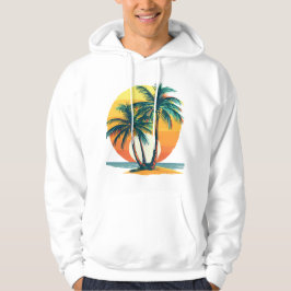 Tropische Palmen mit lebendigem Sonnenuntergang  Hoodie