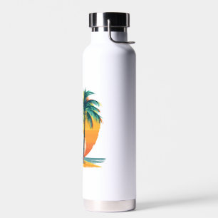 Tropische Palmen mit lebendigem Sonnenuntergang Trinkflasche