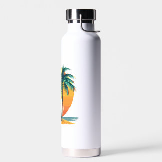 Tropische Palmen mit lebendigem Sonnenuntergang Trinkflasche