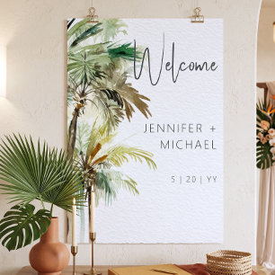 Tropische Palmen Moderne Hochzeit Poster