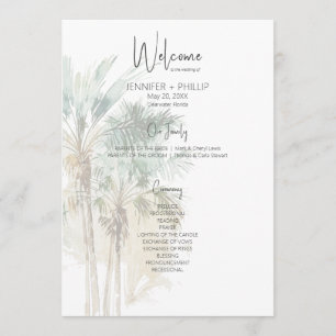 Tropische Palmen Moderne Hochzeit Programm