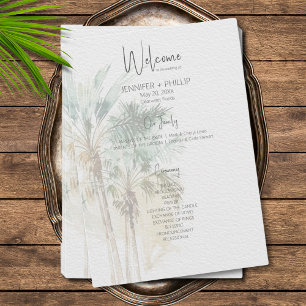 Tropische Palmen Moderne Hochzeit Programm