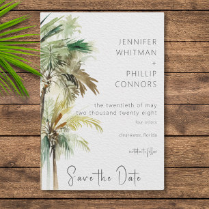 Tropische Palmen Moderne Hochzeit Save The Date