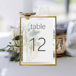 Tropische Palmen Moderne Hochzeit Tischnummer