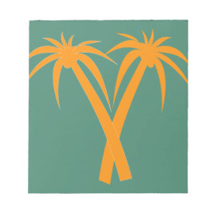 Tropische Palmen orange Sommer Notizblock