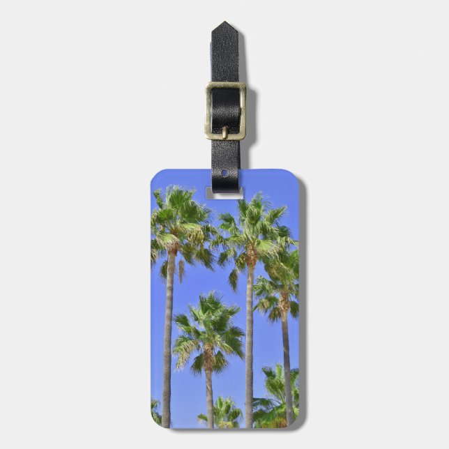 Tropische Palmen personalisiert Gepäckanhänger (Vorderseite vertikal)
