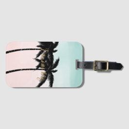 Tropische Palmen Pink Mint Ombre Gold Traum groß Gepäckanhänger