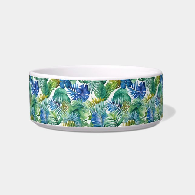 Tropische Palmen Print Pet Bowl Napf (Rechts)