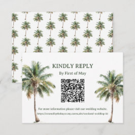 Tropische Palmen QR RSVP-Karte RSVP Karte