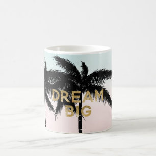Tropische Palmen Rosa Minze Ombre Gold Träume groß Kaffeetasse