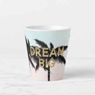 Tropische Palmen Rosa Minze Ombre Gold Träume groß Milchtasse