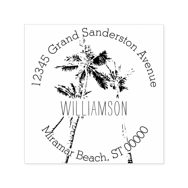Tropische Palmen Rücksendeadresse Permastempel (Design)