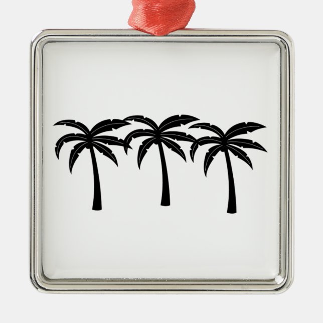 Tropische Palmen Silbernes Ornament (Vorne)